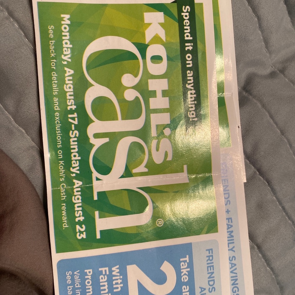 In need of kohl's cash